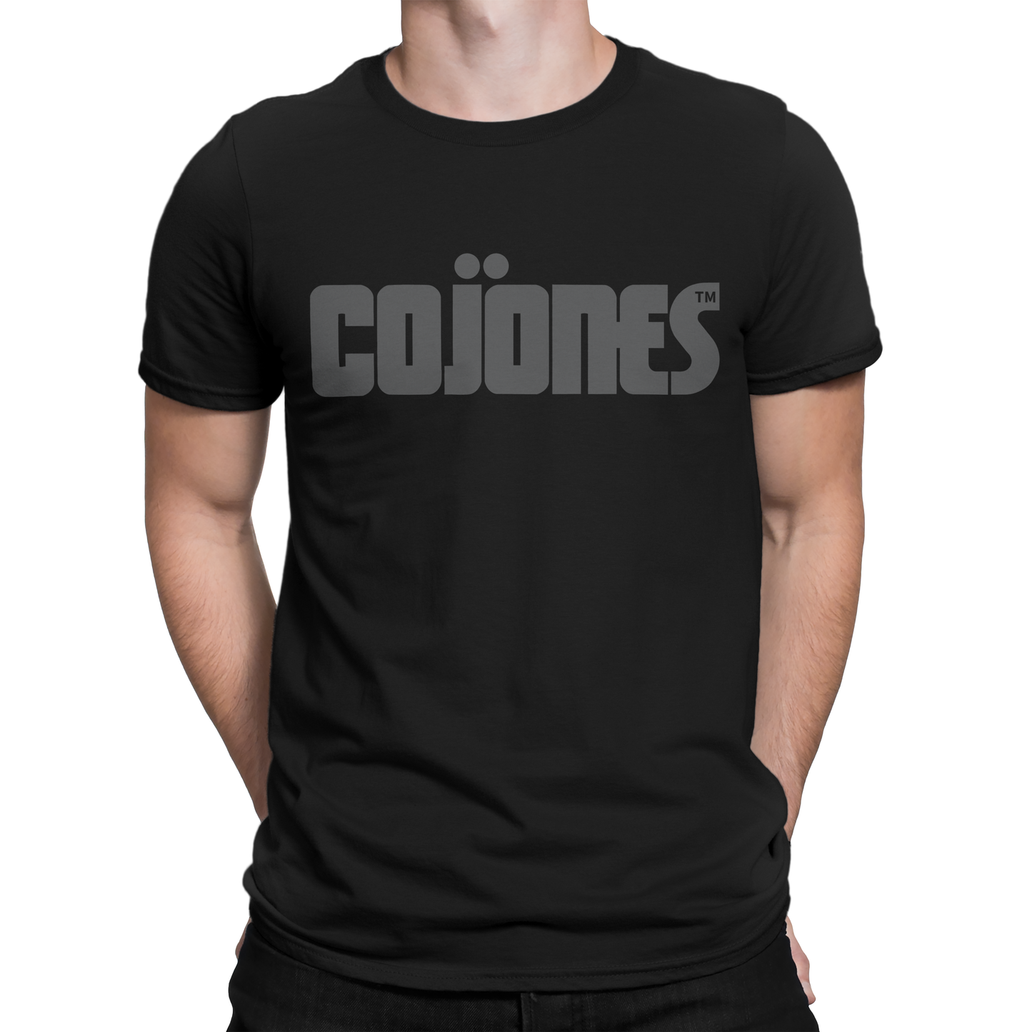 COJONES - Black Shirt / Grey Logo