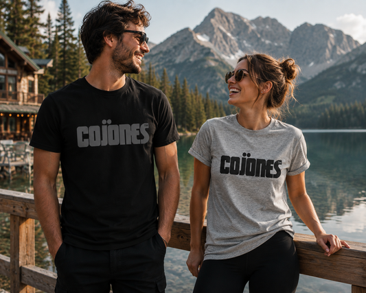 COJONES - Heather Grey Shirt / Black Logo