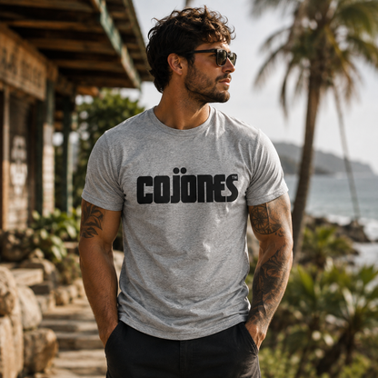 COJONES - Heather Grey Shirt / Black Logo